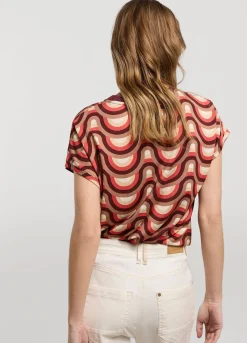 Summum Woman Top Met Retro Print|Vrouwen Tops & T-Shirts