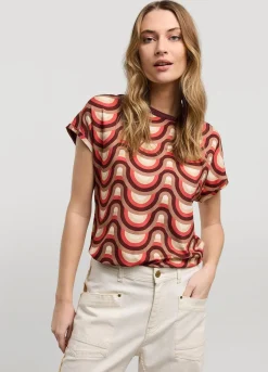 Summum Woman Top Met Retro Print|Vrouwen Tops & T-Shirts