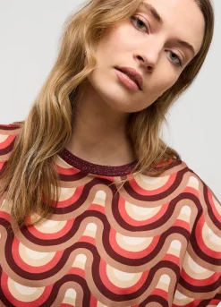 Summum Woman Top Met Retro Print|Vrouwen Tops & T-Shirts