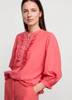 Summum Woman Top Met Ruches|Vrouwen Blouses
