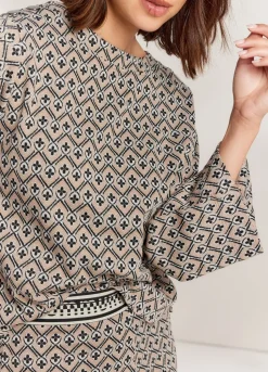 Summum Woman Top Met Ruitjes Jacquard|Vrouwen Tops & T-Shirts