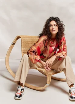 Summum Woman Top Met Smalle Boothals|Vrouwen Blouses