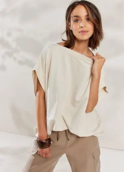 Summum Woman Top Met Wijde Boothals|Vrouwen Tops & T-Shirts