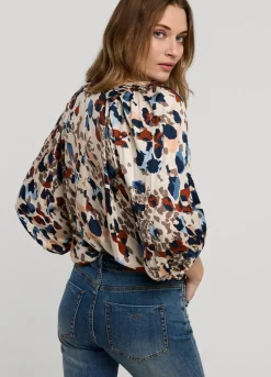 Summum Woman Top V-Hals Camouflage Print|Vrouwen Tops & T-Shirts