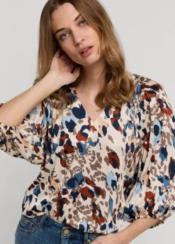 Summum Woman Top V-Hals Camouflage Print|Vrouwen Tops & T-Shirts