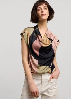 Summum Woman Top Waterval Halslijn|Vrouwen Tops & T-Shirts