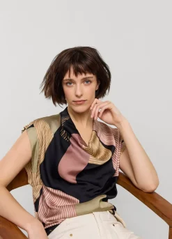 Summum Woman Top Waterval Halslijn|Vrouwen Tops & T-Shirts