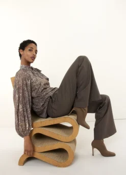 Summum Woman Transparante Blouse Met Strik|Vrouwen Blouses