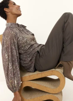 Summum Woman Transparante Blouse Met Strik|Vrouwen Blouses