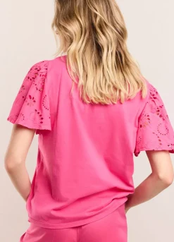 Summum Woman T-Shirt Broderie Anglaise|Vrouwen Tops & T-Shirts