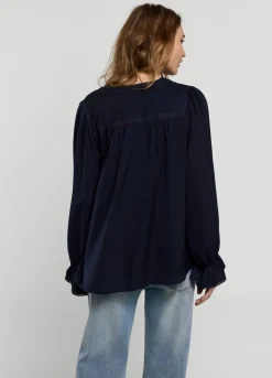 Summum Woman V-Hals Drapey Satin Top|Vrouwen Tops & T-Shirts