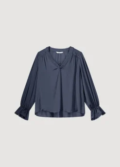 Summum Woman V-Hals Drapey Satin Top|Vrouwen Tops & T-Shirts