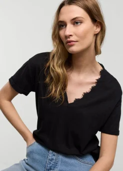 Summum Woman V-Hals Top Met Kant|Vrouwen Tops & T-Shirts