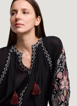 Summum Woman Voile Blouse Met Borduur|Vrouwen Blouses