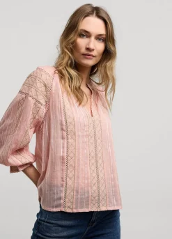 Summum Woman Voile Blouse Met Kant|Vrouwen Blouses