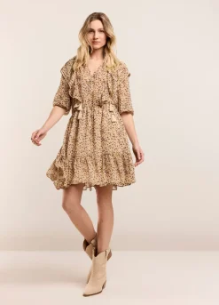 Summum Woman Voile Jurk Met Ruches|Vrouwen Jurken