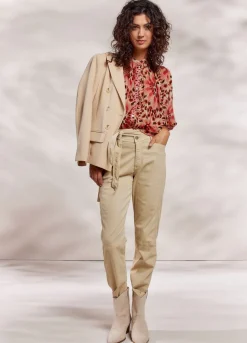 Summum Woman Wijduitlopende Blouse|Vrouwen Blouses