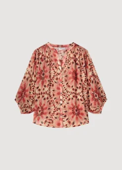 Summum Woman Wijduitlopende Blouse|Vrouwen Blouses
