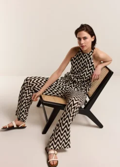 Summum Woman Zigzag Broek Met Wijde Pijp|Vrouwen Broeken & Jumpsuits