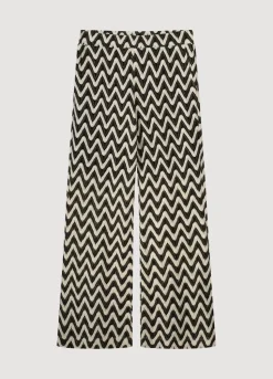 Summum Woman Zigzag Broek Met Wijde Pijp|Vrouwen Broeken & Jumpsuits